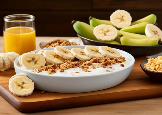 Porridge di Avena con Banane e Noci.